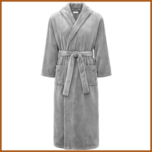 Plush Fleece Hooded Bathrobe for Men Big and Tall Size
